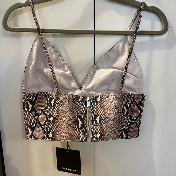 Ena Pelly Sofia Leather Bralette in Snake NWT Size 4 *MSRP $178 - Picture 3 of 6